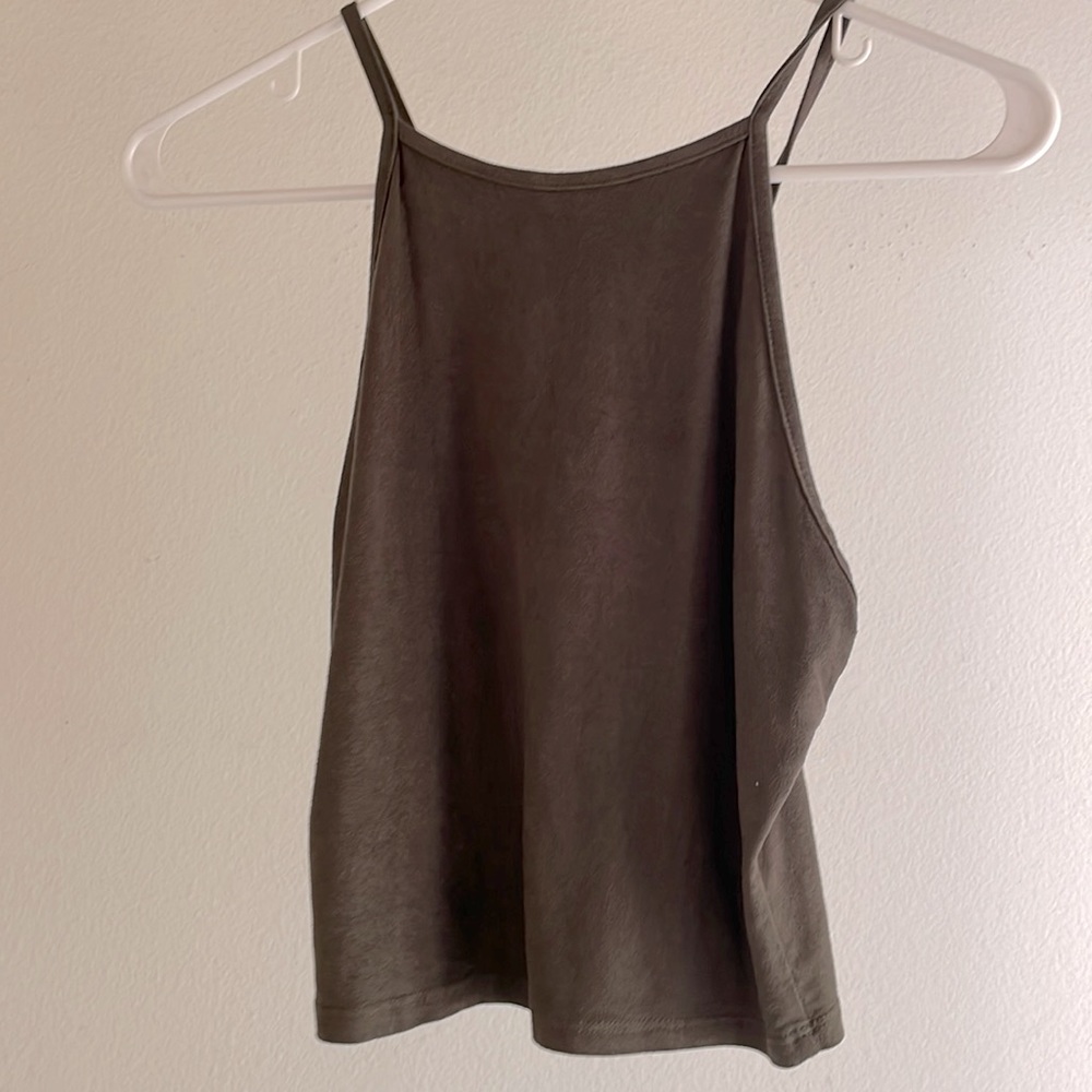 Dark olive green crop top